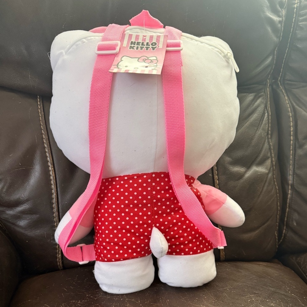 Hello Kitty Plush Toy with Pink Bow and Red Outfit. Used in perfect condition - Picture 2 of 3